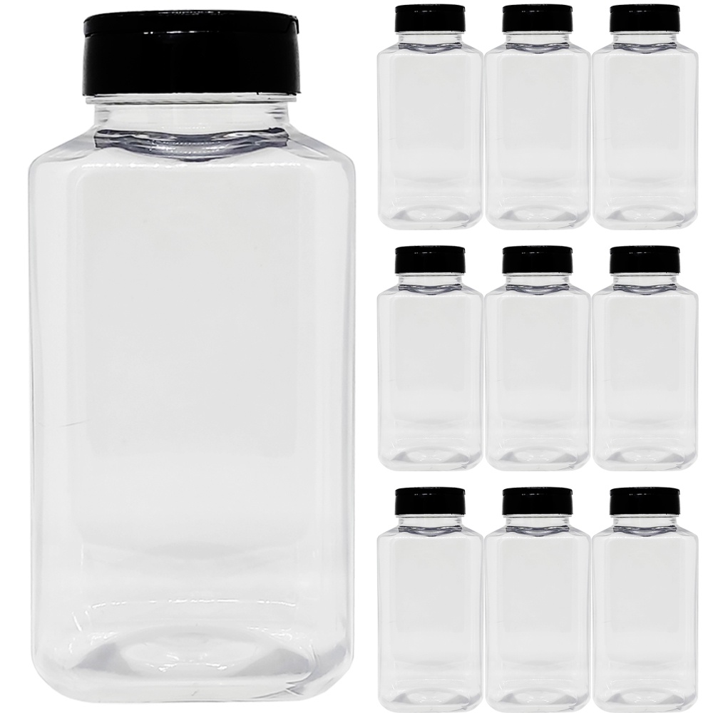 Kit 10 Potes De Plastico 500ml Porta Tempero Com Tampa Dosadora Dupla em Oferta na Shopee