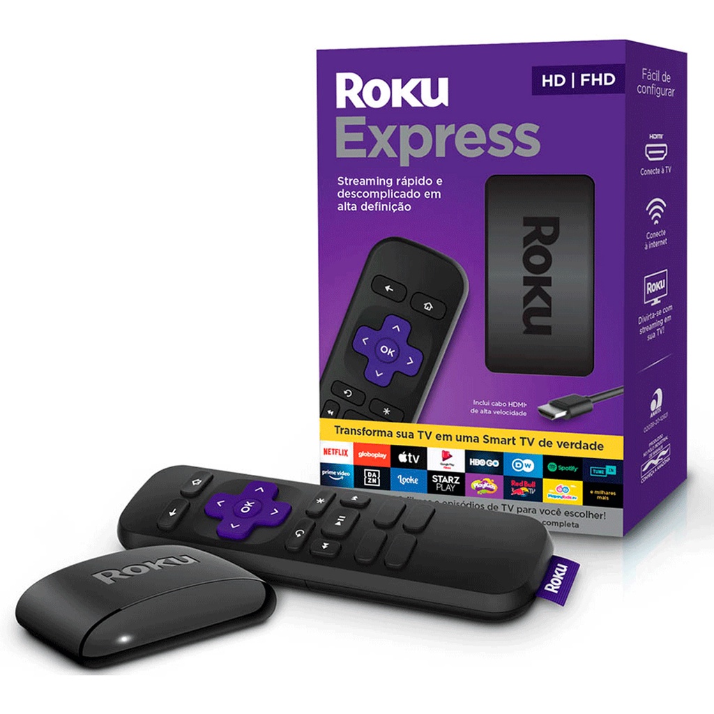 Streaming Roku Express Full HD com Controle Remoto - 3960BR