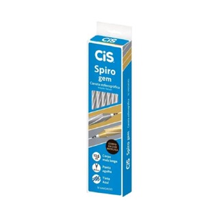 Caneta c/ 12 un Spiro Gem Metalizada Prata cor Azul - Cis