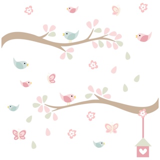 Adesivo de Parede Infantil Galhos e Pássaros Passarinhos em Oferta na Shopee