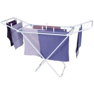 Varal De Chão Com Abas Retrátil Roupas Intimas Apartamento Articulado Mini Aço Branco Portátil Mor