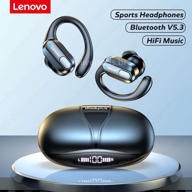 Lenovo XT80 Fone De Ouvido Esportivo Sem Fio Fone Bluetooth 5.3 TWS À Prova D'água HiFi Com Cancelamento De Ruído Microfone Para LED Dispaly