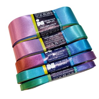 Fita de Cetim Multicolor Colorida em Oferta na Shopee