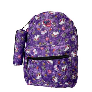 Mochila Bolsa Feminina Estampada Com Estojo Escola Trabalho Viagem