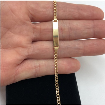Pulseira Chapinha Infantil Ouro 18 Kilates 17Cm Peso 5 Gramas 4 mm Com Chapinha ou sem chapinha