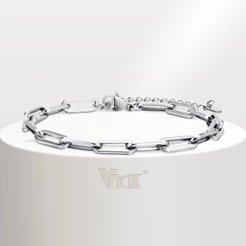 Pulseira De Corrente De 5mm De Moda Vnox Para Homens , Elos Retangular Casual Elegante , Jóias Ajustável