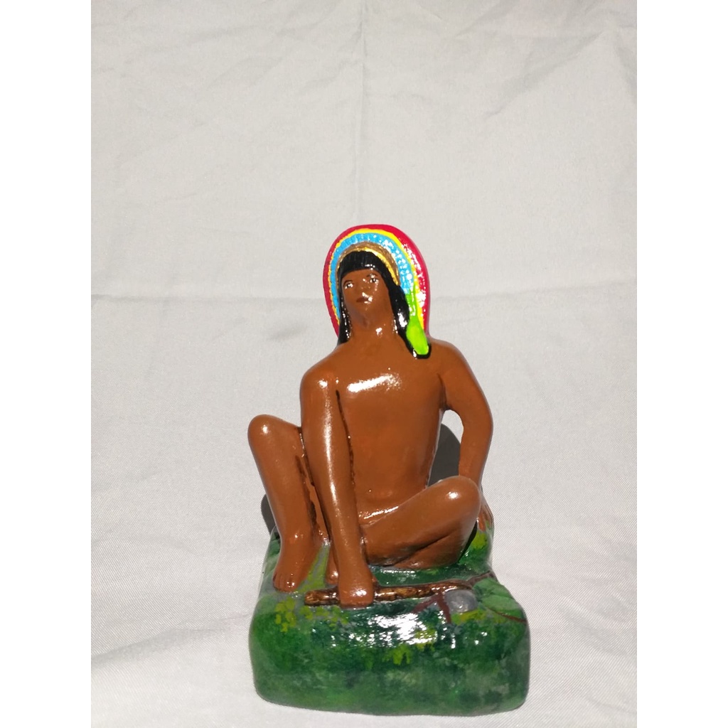 ESTATUA CABLOCO ROMPE MATO 17 CM EM GESSO