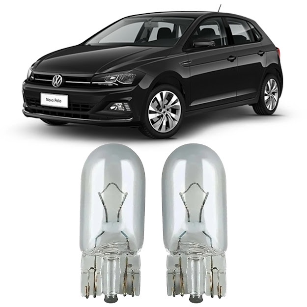 Par Lâmpadas Pingo Original Esmagada T10 12v 5w 2825 Novo Polo Faroleta Teto Placa Lanterna