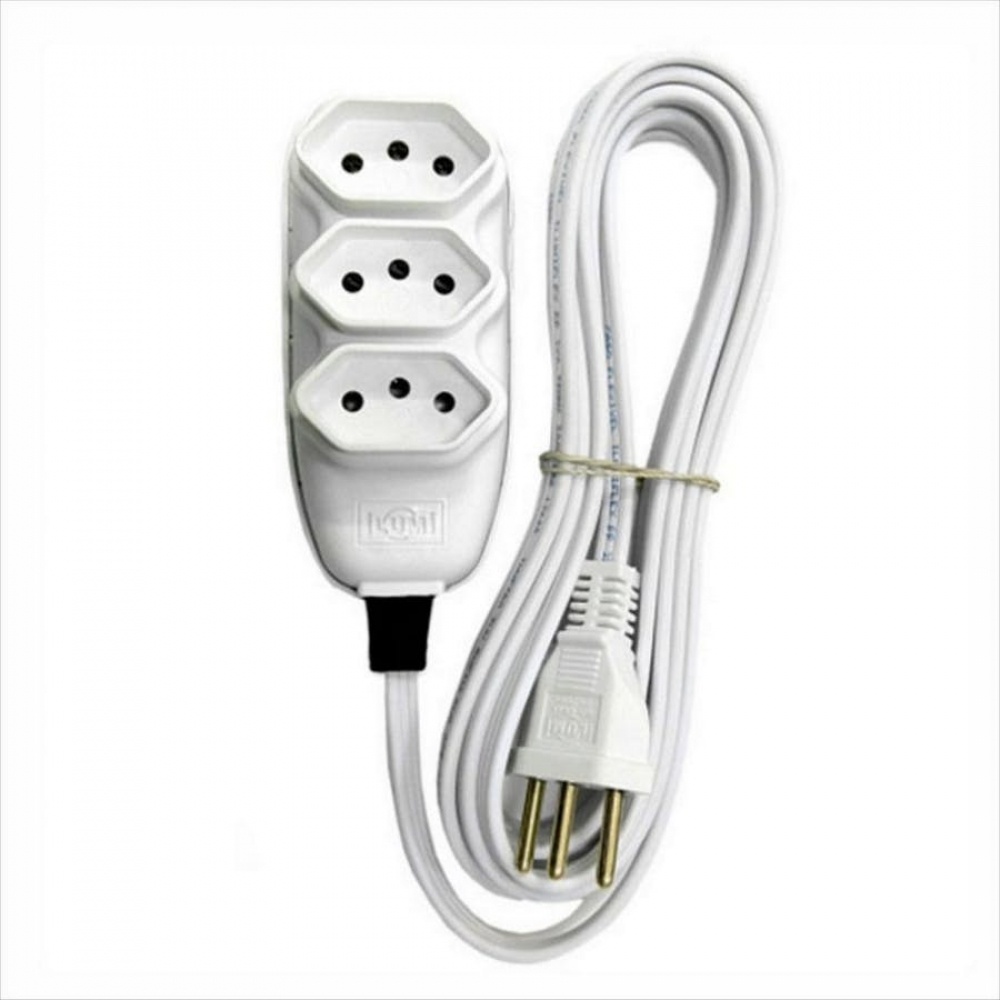 EXTENSAO C/CABO PP 3TOM 2P+T 10A 5MTS BR ILUMI 171001