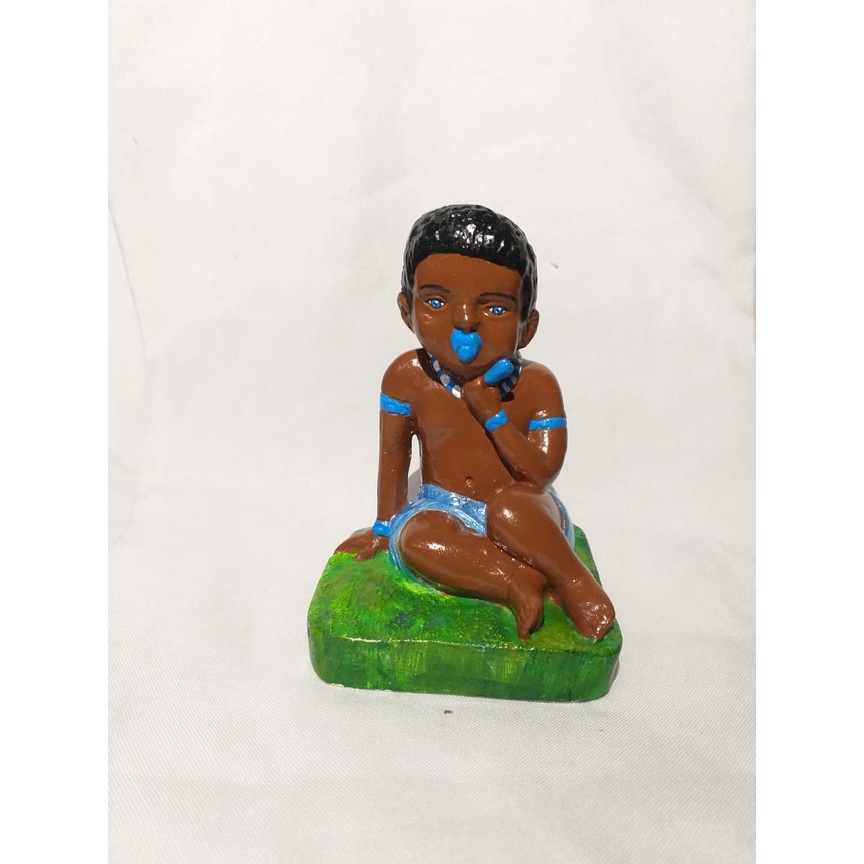 ESTATUA ERE MENINO AZUL 13 CM GESSO