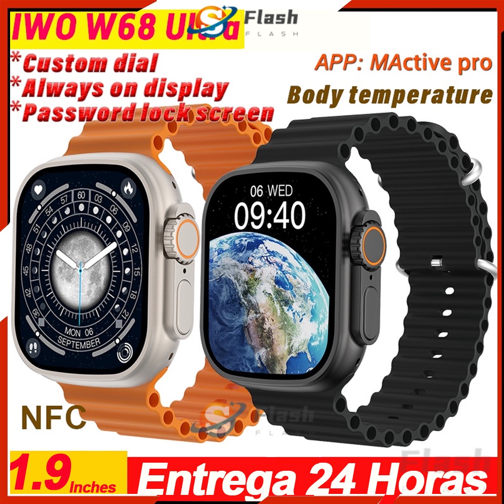 IWO W68 Ultra Watch 8 Smart Men 2.0 Polegadas 49mm Bluetooth NFC ...