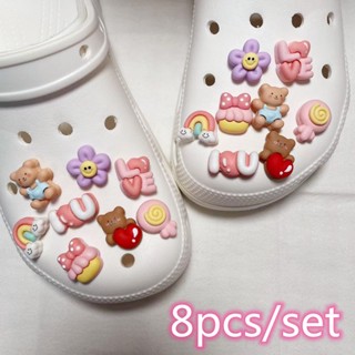 8pcs/Conjunto Charmoso Desenho Animado Amor Botões De Casal Acessórios De Sapatos