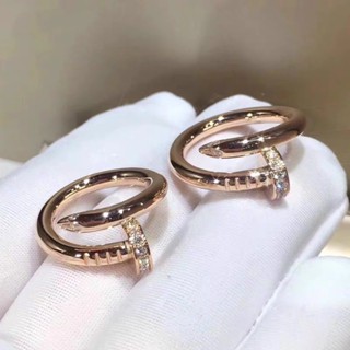 Unissex Estilo Aço Titânio Incrustado Moda Simples Americano Europeu Ouro 18K Anel De Unhas De Inoxidável