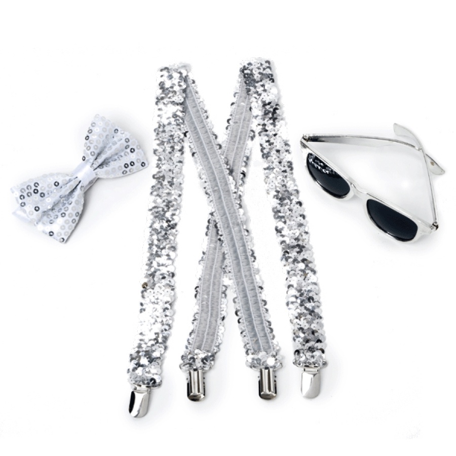 Kit de Adereços Óculos + Gravata + Suspensório Festa Carnaval 01 Unidade Cromus