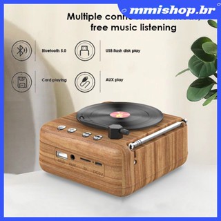 Caixa De Som Bluetooth Estéreo Criativo Rádio Retrô Gravação De Vinil Atômico Reprodutor De Música Portátil