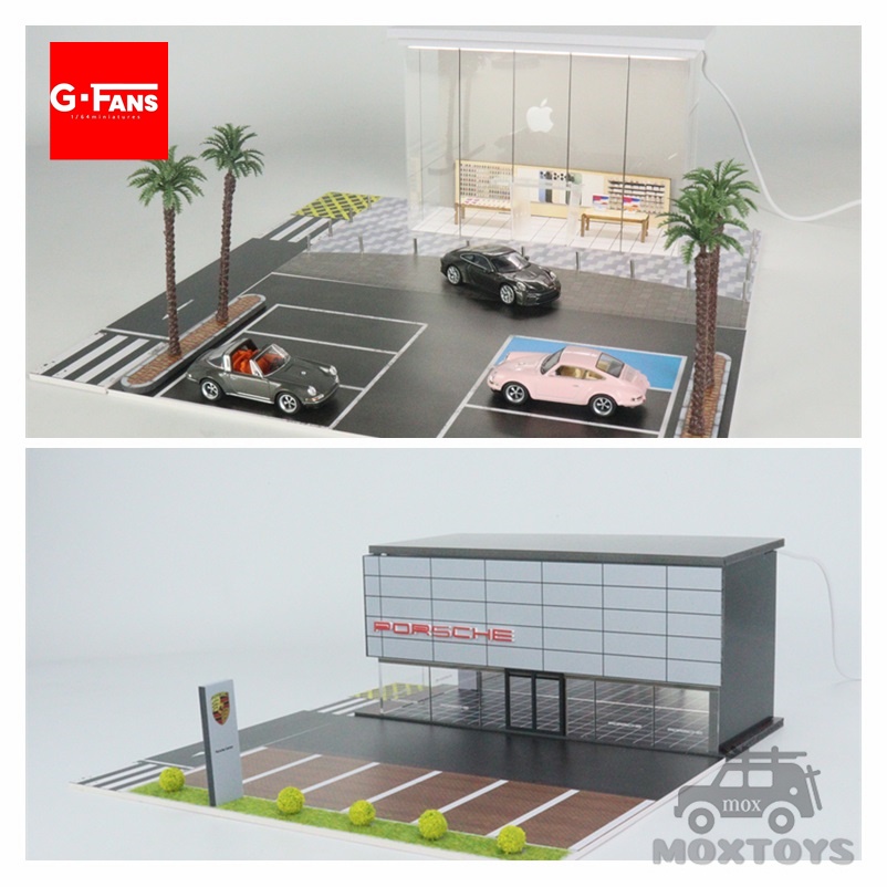 G-FANS 1 : 64 Led Diorama Porsche/Construção Central Da Loja Apple