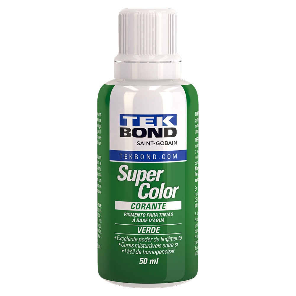 Corante Liquido para Tintas Super Color Verde 50ml Tek Bond