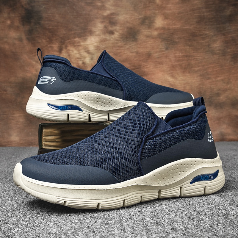 Denim skechers go walk