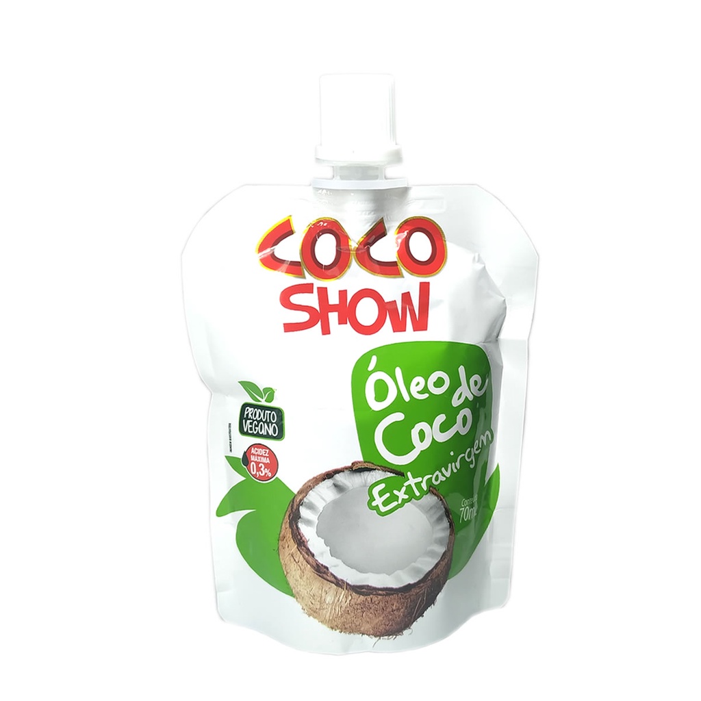Óleo de Coco Extra Virgem Stand Pouch 70ml - Coco Show em Oferta na Shopee