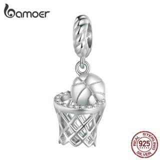 Bamoer 925 Prata Basquetebol Pingente De Bijuteria Para Pulseira E Colar
