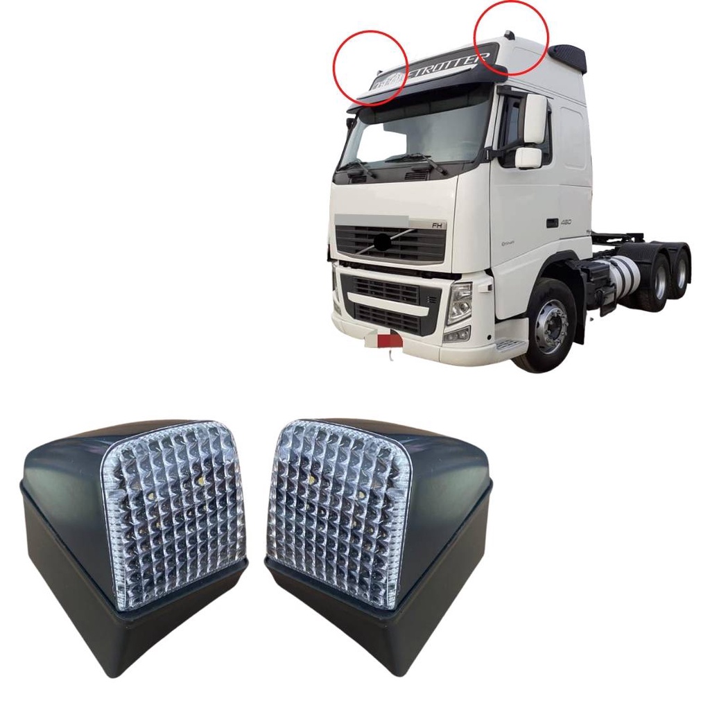 Par Lanterna Teto Para Volvo FM FH 12 13 Cristal Full Led em Oferta na Shopee