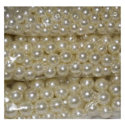 Perolas Abs Inteira Furo 14mm Abs Creme Ou Branca