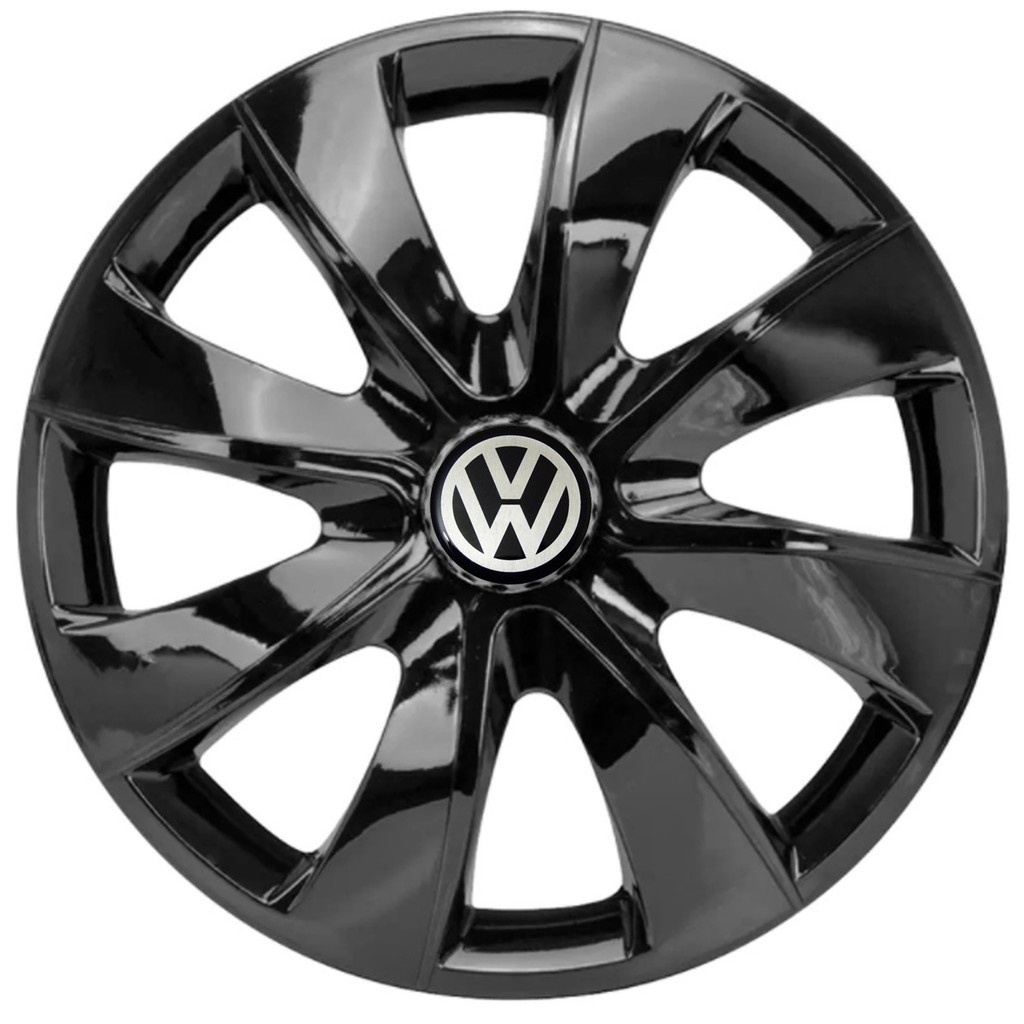 Jogo Calota Aro 14 Volkswagen Gol Saveiro G5 G6 G7 Voyage Up Fox Polo Preta  PROMOÇÃO