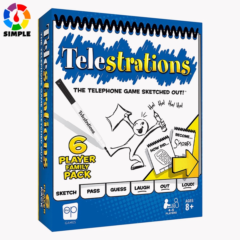 Telestrations Family Board Game A Fun Family Game for Kids and Adults em Oferta na Shopee