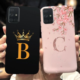 Capa Samsung Galaxy A51 Letras Fofas Alfabeto Pintada Macia TPU Traseira Do Telefone A51 A 51 SM-A515F