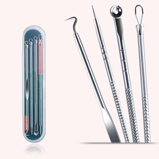Kit Acne Espinha Extrator De Cravos Profissional Removedor limpeza Pele Acneica Tira Cravos 4 Peças em Oferta na Shopee