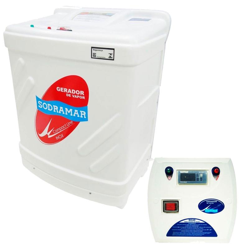 Gerador de Vapor Inox para Sauna 9,0Kw 220V c/ Quadro Digital SODRAMAR em Oferta na Shopee