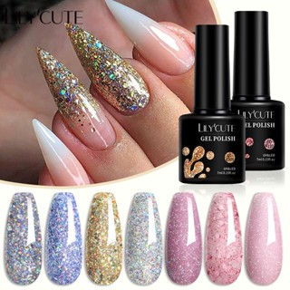 LILYCUTE 7ML Glitter Gel Sequins Espumante De Unhas Arte Semi Permanente