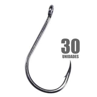 Anzol de Pesca Chinu Ponta Agulha Farpeada Black 4 18mm 30 Unidades Aço Carbono PESCA BRASIL