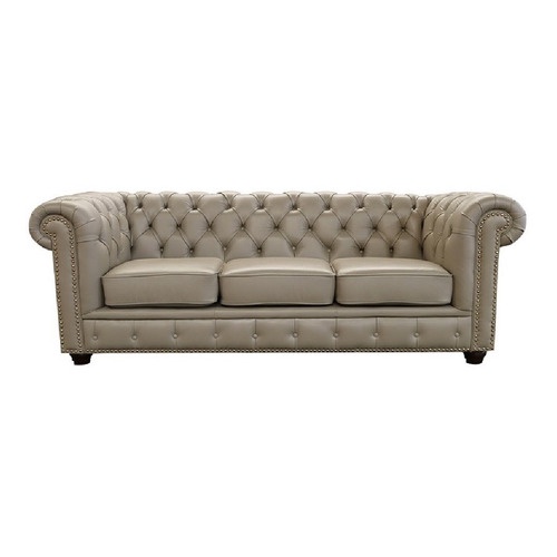 Sofá Chesterfield 3 Lugares Couro Legítimo | Shopee Brasil