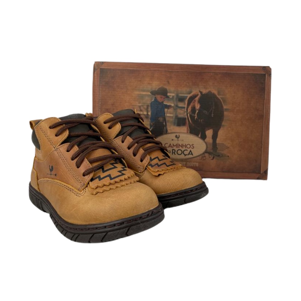 Coturno Infantil Juvenil Caminhos Da Roca Country Couro Legitimo Original