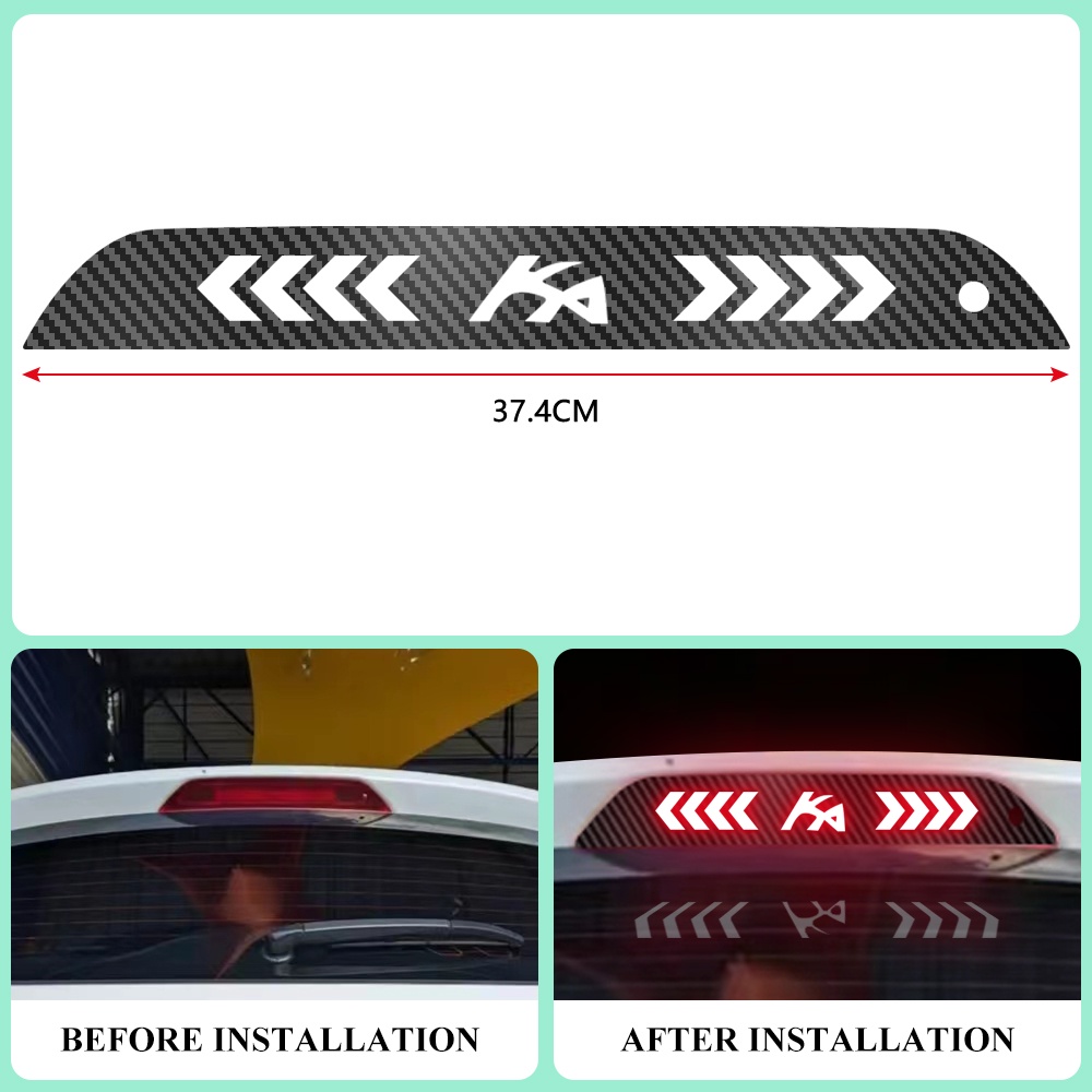 Adesivo Luminoso De Freio De Carro De Fibra De Carbono Para Ford Ka 2014 2015 2016 2017 2018 2019 Acc . em Oferta na Shopee
