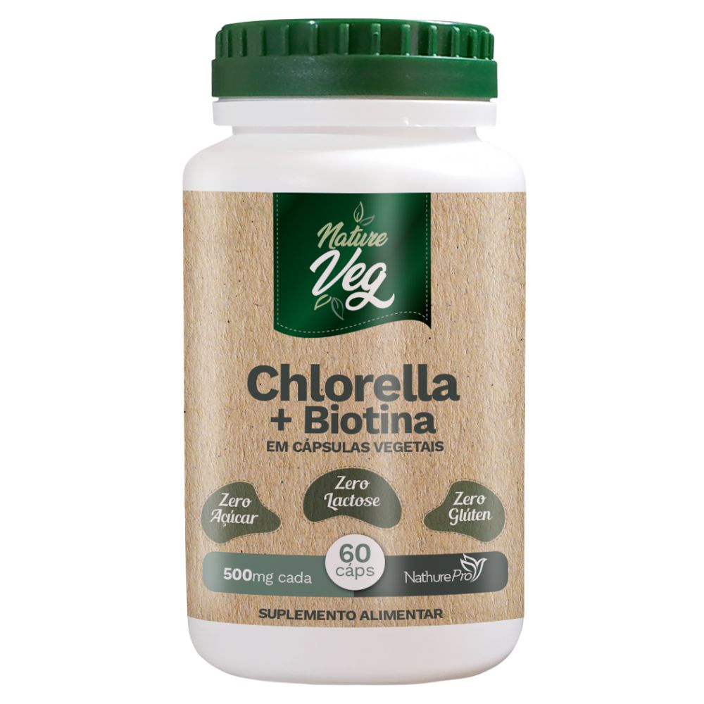 Chlorella + Biotina Vegana 60 Cáps NatureVeg