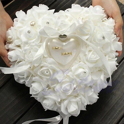 Favorece O Casamento Almofada De Flores De Rosa/Porta-Anel Bearer Heart Shape Holder/Dia Dos Namorados Caixa De em Oferta na Shopee