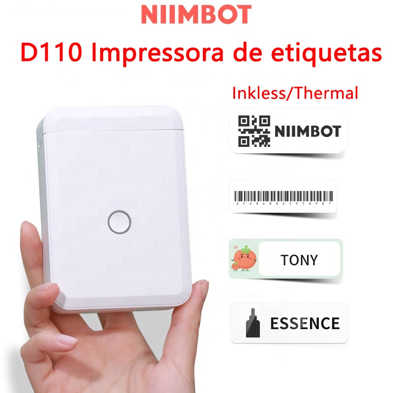 NIIMBOT D110 Nimbot aparelho de etiqueta impressora adesivo digital de celular etiquetas etiqueta adesiva portátil etiqueta de pressão termica Adesivo para etiquetas Rotulador eletrônico portatil Mini Bluetooth etiqueta para minibot termica