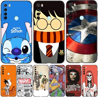 Para xiaomi Redmi Nota 8 Capa De Silicone Macio Traseira Note 8 2021 Note8 tpu Preta Lindo anime
