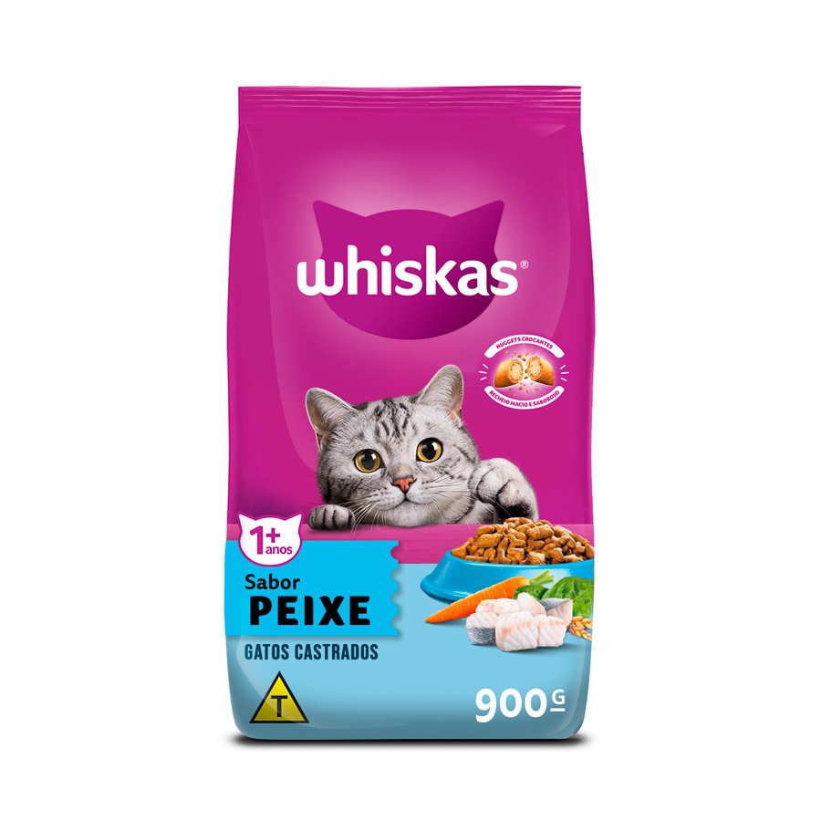 Ração Whiskas Gatos Adultos Castrados Peixe 900g - Pets