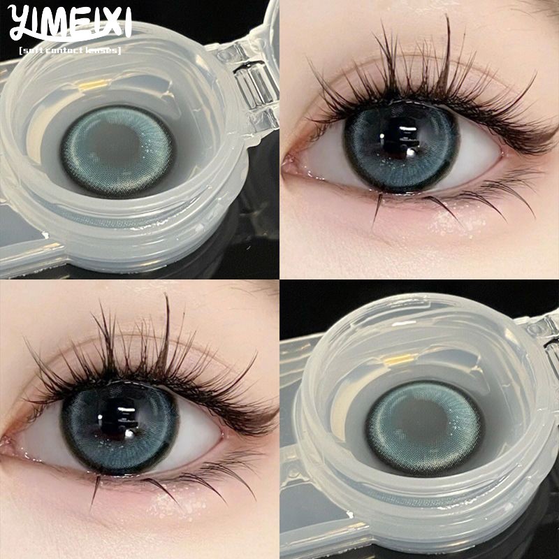 YIMEIXI 2pçs/1Pair Lentes De Contato Coloridas Cisne Lago Azul 14.5MM Com Grau De Energia Maquiagem Natural Linda Pupila Uso Anual lentes de contato colorida olhos lente azul lente de contato verde em Oferta na Shopee