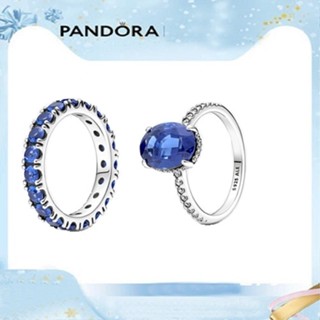 Anel De Zircônia Azul P Original Prata 925