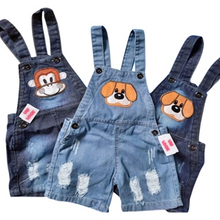 Macacão Jardineira Jeans Masculina Infantil Menino (1, 2 e 3 anos) em Oferta na Shopee