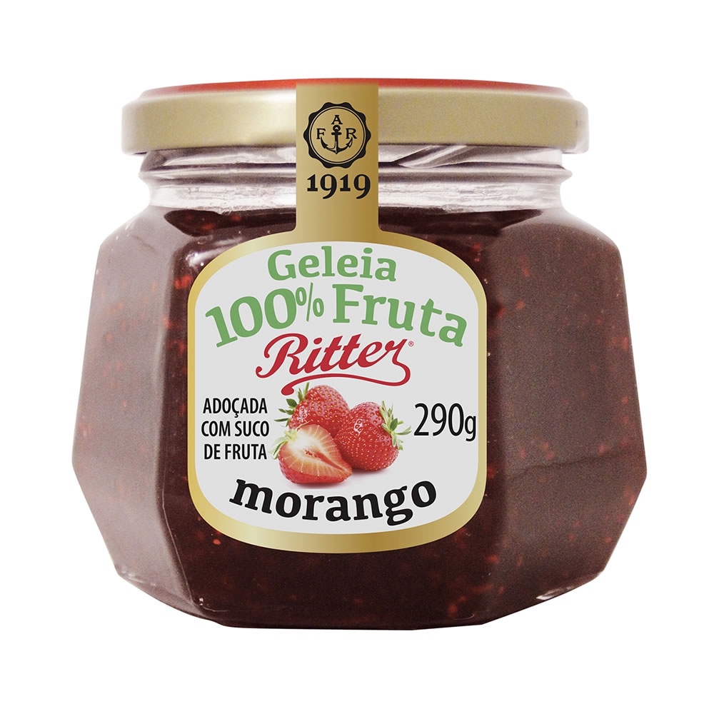 Geleia 100% Fruta de Morango 290g - Ritter em Oferta na Shopee