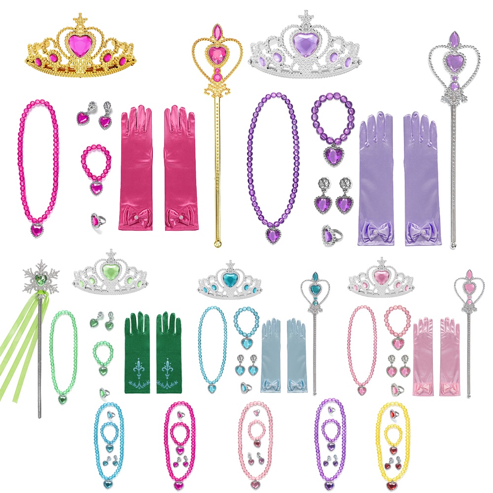 Acessórios De Princesa Para Meninas Conjunto De Jóias De Coroa De Varinha Kid Cosplay