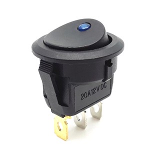Interruptor Botão Chave Liga Desliga On Off Redondo 20mm Com Led Iluminado 20A 12V KCD1