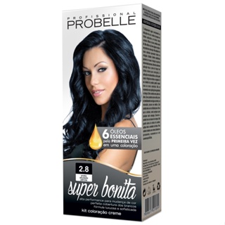 Coloração Super Bonita 2.8 Preto Azulado Pérola 50g Probelle probelle PROMOÇÃO em Oferta na Shopee
