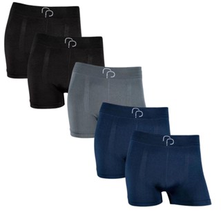 Kit 5 Cueca Boxer Masculino Microfibra Poliester Cueca Box Elastano Lisa Original