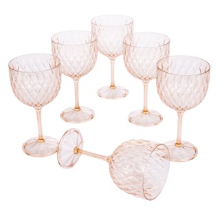 Kit Taças 540 ml Gin Glamour Citrino 6 Peças Plasútil